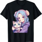 Japanese Kawaii Girl Anime & Cats Cute Gifts for Teens Girls T-Shirt