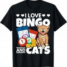 Cat Lover I Love Bingo And Cats Gambling Bingo Player Bingo T-Shirt