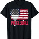 US American Flag Pickleball Lover Player Paddle Men Women T-Shirt