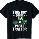 Kids Farmer Toddler Tractor This Boy Loves Papa'S Tractor T-Shirt