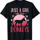 Donkey Just a Girl Who Loves Donkeys Retro T-Shirt