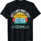 Just A Boy Who Loves Coding Computer Funny T-Shirt