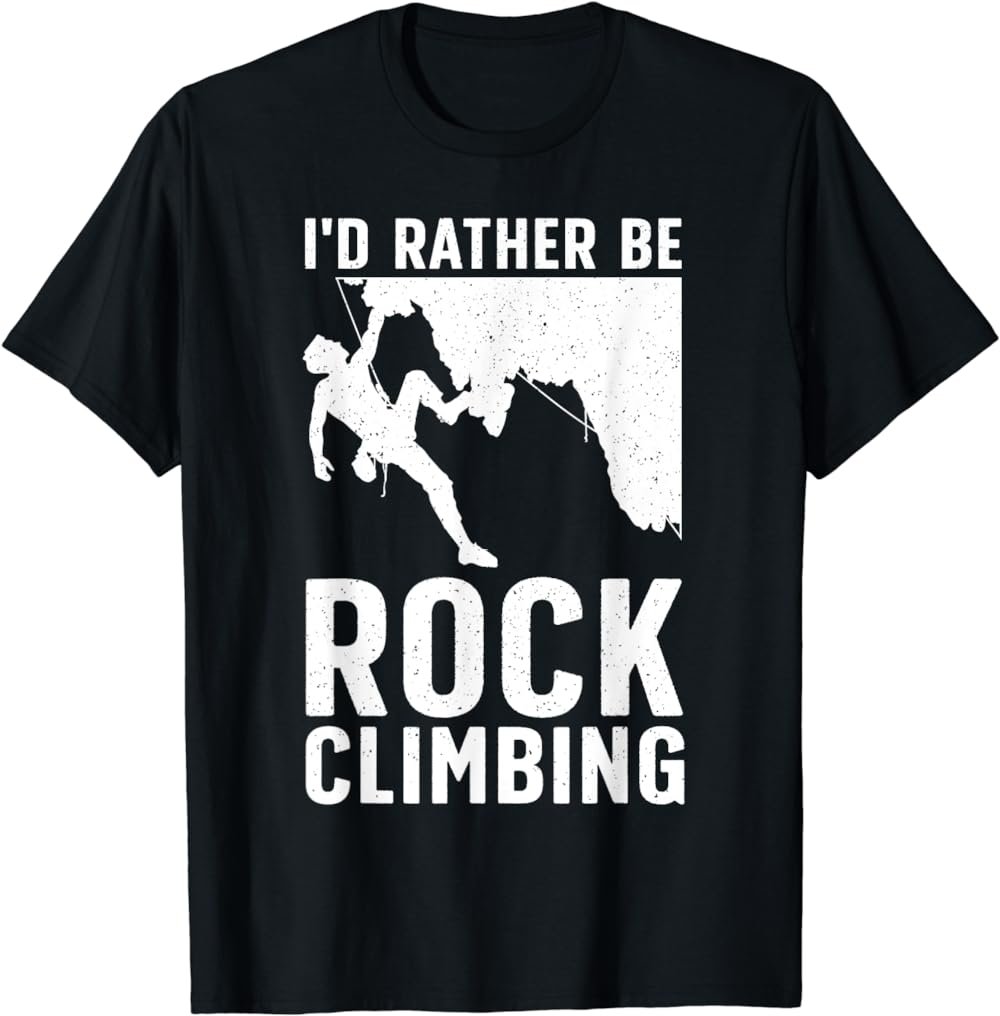 Funny Rock Climbing Art For Men Women Alpinism Rock Climber T-Shirt