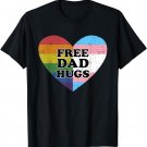Free dad hugs with rainbow and transgender flag heart T-Shirt