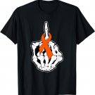 Fuck Kidney Cancer Awareness Middle Finger Orange Ribbon T-Shirt