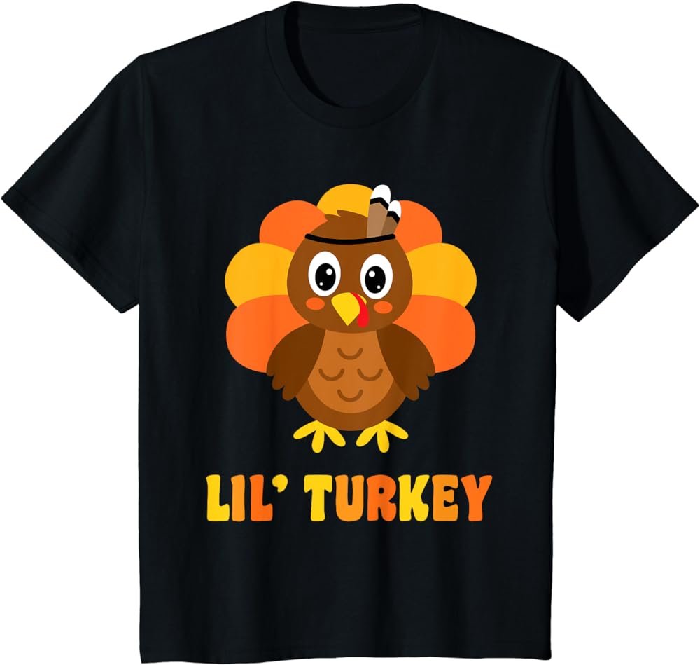 Kids Cute Lil Turkey Boy Thanksgiving T-Shirt