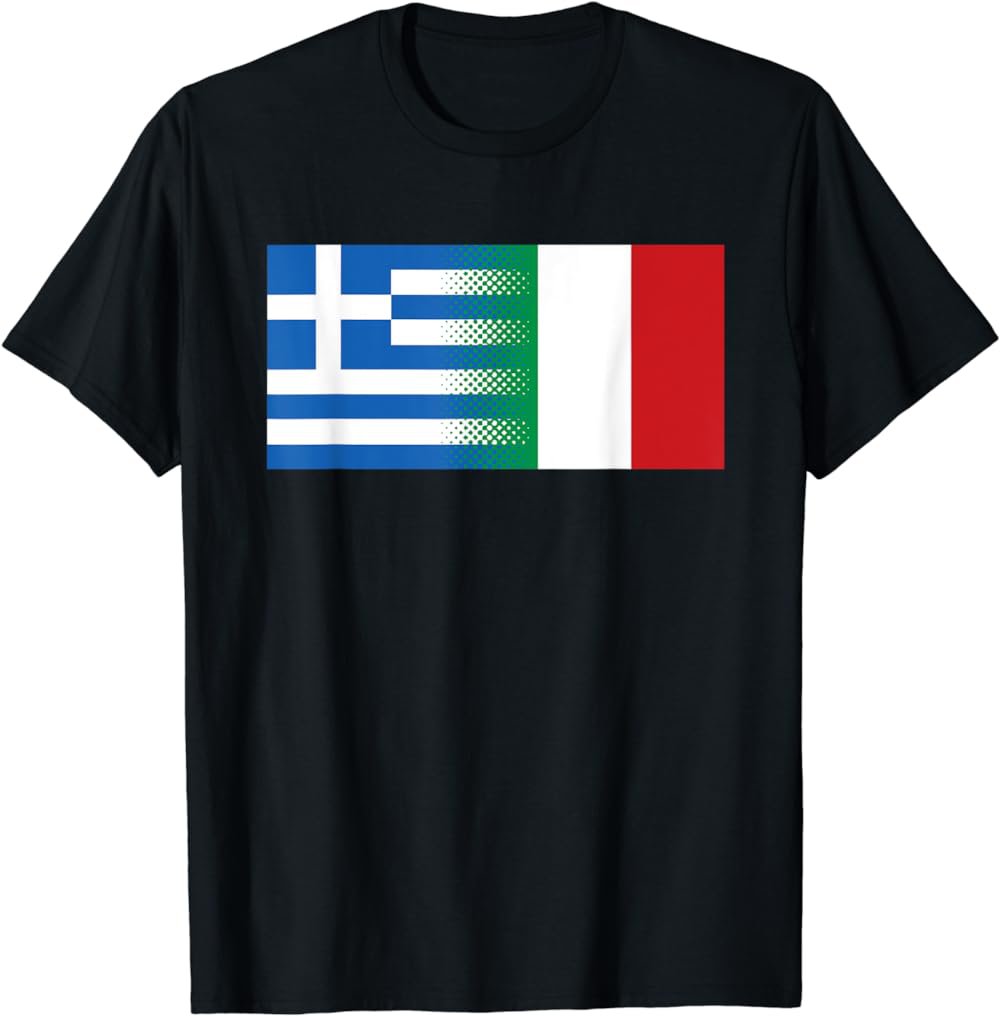 Greek Italian Flag Gift Greece Italy Pride Heritage T-Shirt