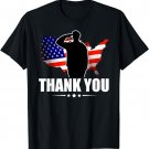 Patriotic American Flag Thank You For Your Service Veteran T-Shirt