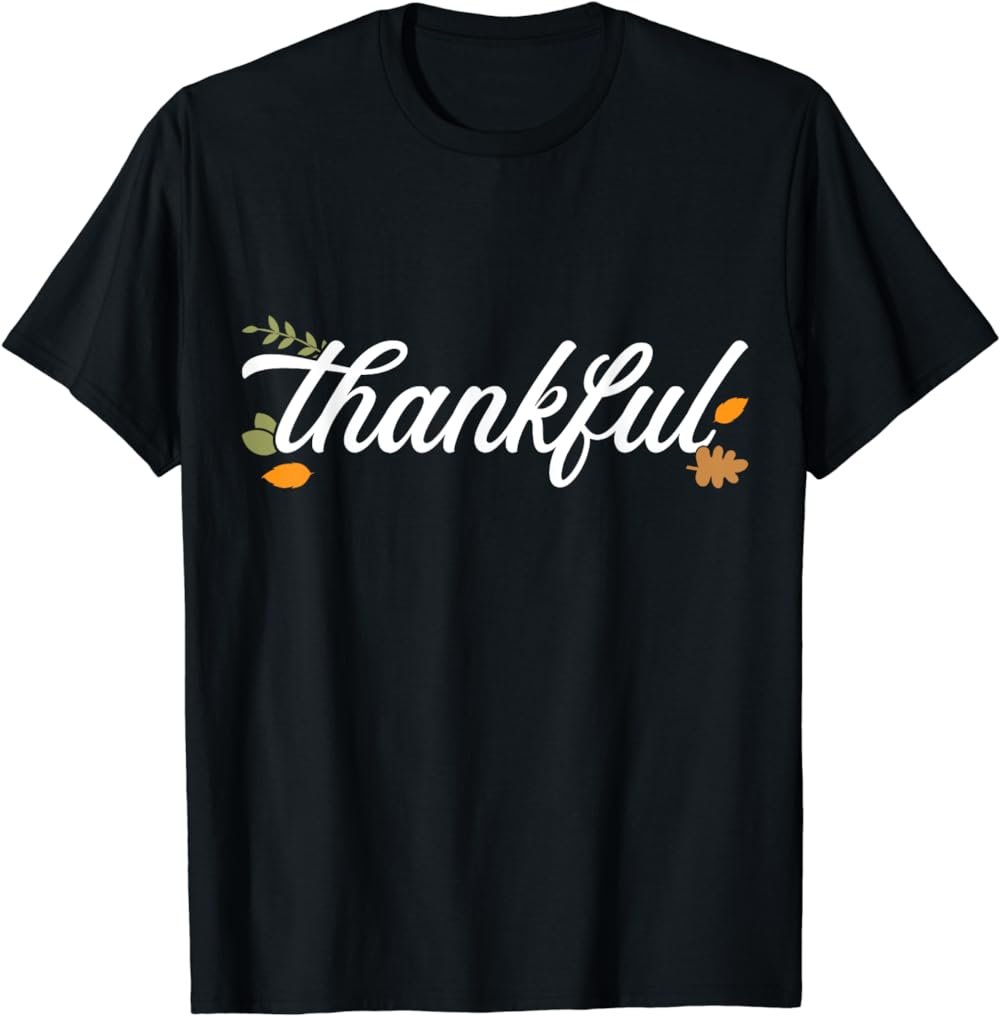 Thankful autumn fall leaves blessed grateful thanksgiving T-Shirt