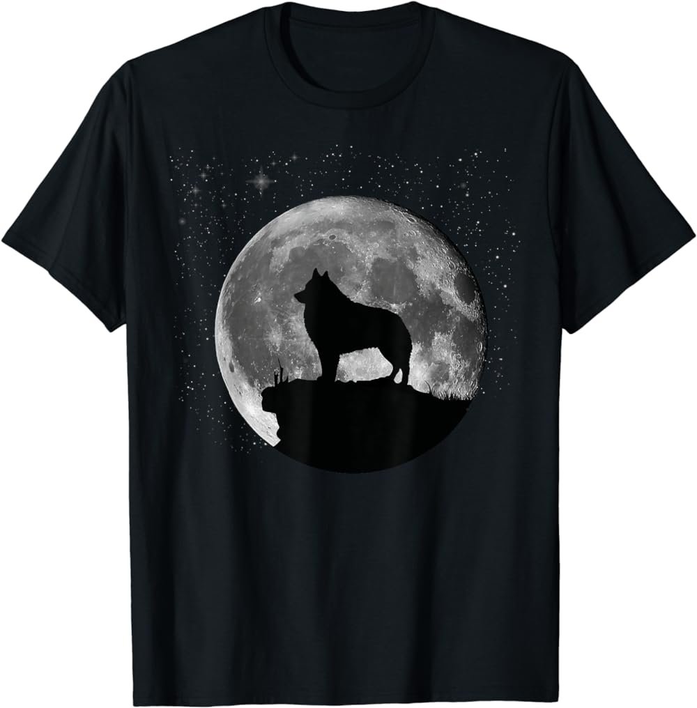 Schipperke Dog Moon T-Shirt