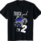 Kids Truck Yeah I'M 2 Monster Truck Birthday Boy Car 2nd Second T-Shirt