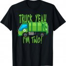 Truck Yeah, I'm Two Garbage Truck for 2 Year Birthday T-Shirt