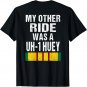 (Print on Back ) Vietnam Veteran Biker UH-1 Huey Helicopter T-Shirt