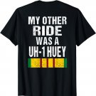 (Print on Back ) Vietnam Veteran Biker UH-1 Huey Helicopter T-Shirt
