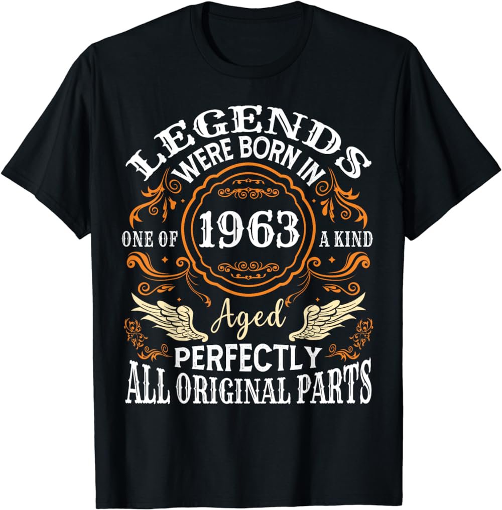 Vintage 1963 Classic Turning 60 Years 60th Birthday For Men T-Shirt