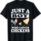 Just A Boy Who Loves Chickens Farm Chicken Gift T-Shirt
