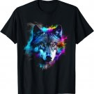 Wolf Art Colourful Animal Motif Artwork Wolf T-Shirt