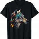 Wolf Colourful Animal Print Artwork Polygon Wolf T-Shirt