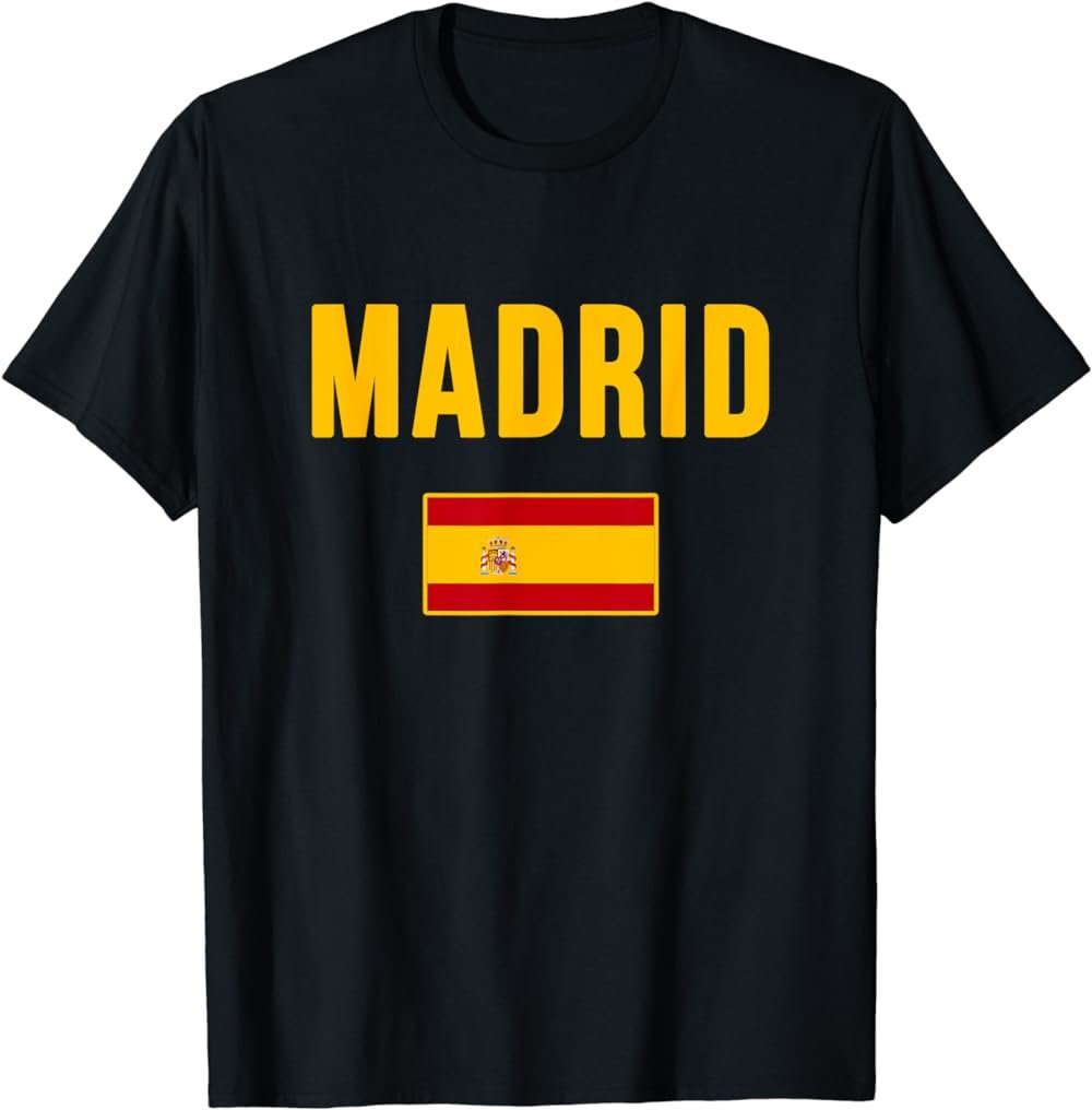 Madrid Spain T-shirt Spanish Flag Espana Tourist Souvenir