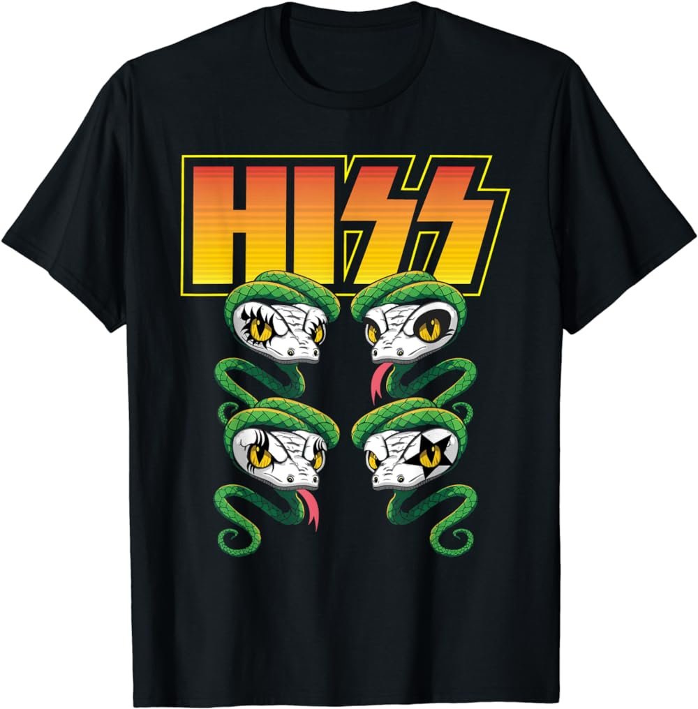 Hiss - Rock And Roll Music Snake Reptile Lover Herpetologist T-Shirt