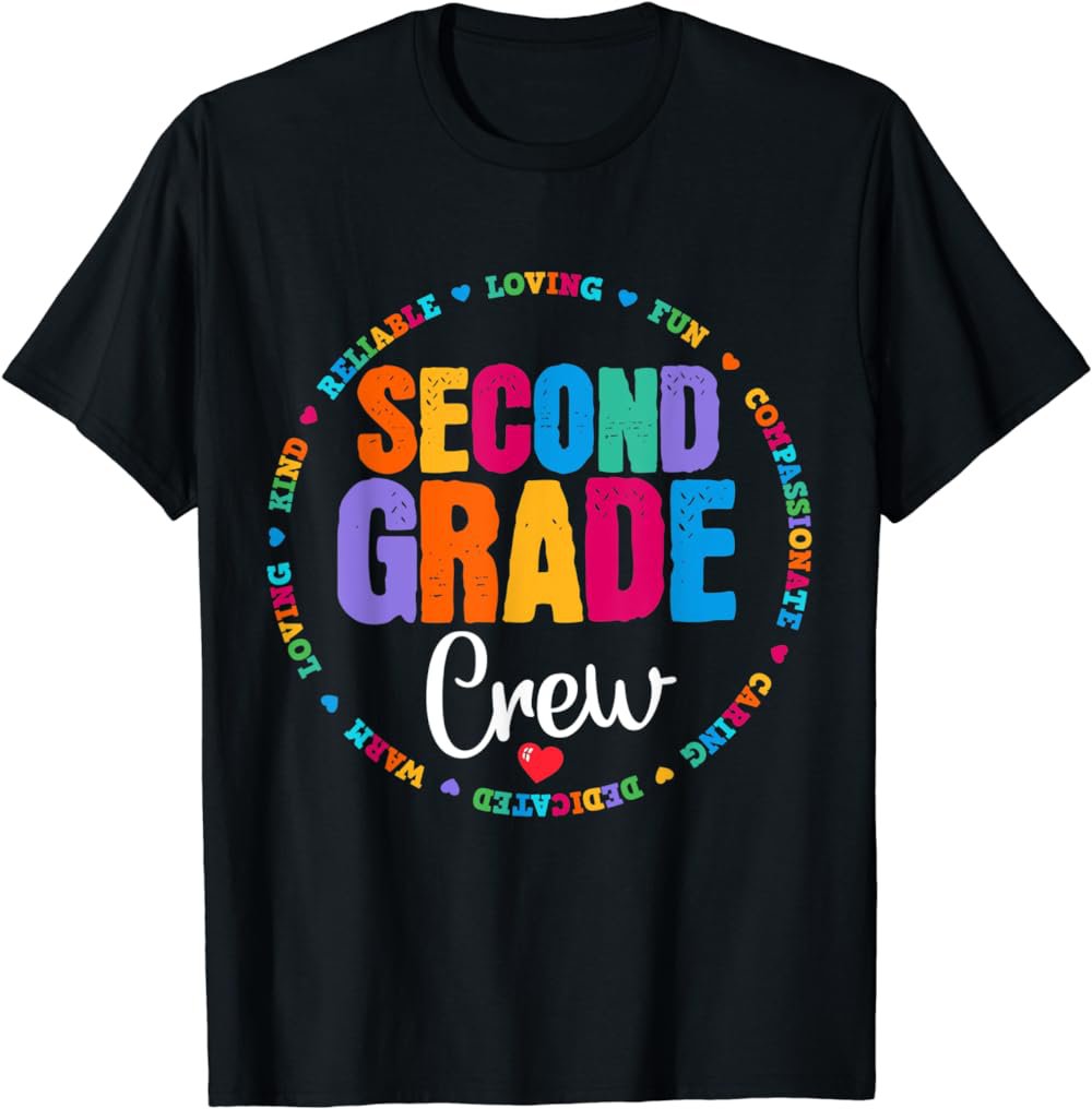 Second Grade Crew 2nd Back to School Teacher Team Squad T-Shirt