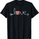 Love T Shirt Women Men Heart Arrow Graphic Valentine's Day T-Shirt