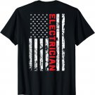 Electrician Patriotic American flag electrician father day T-Shirt