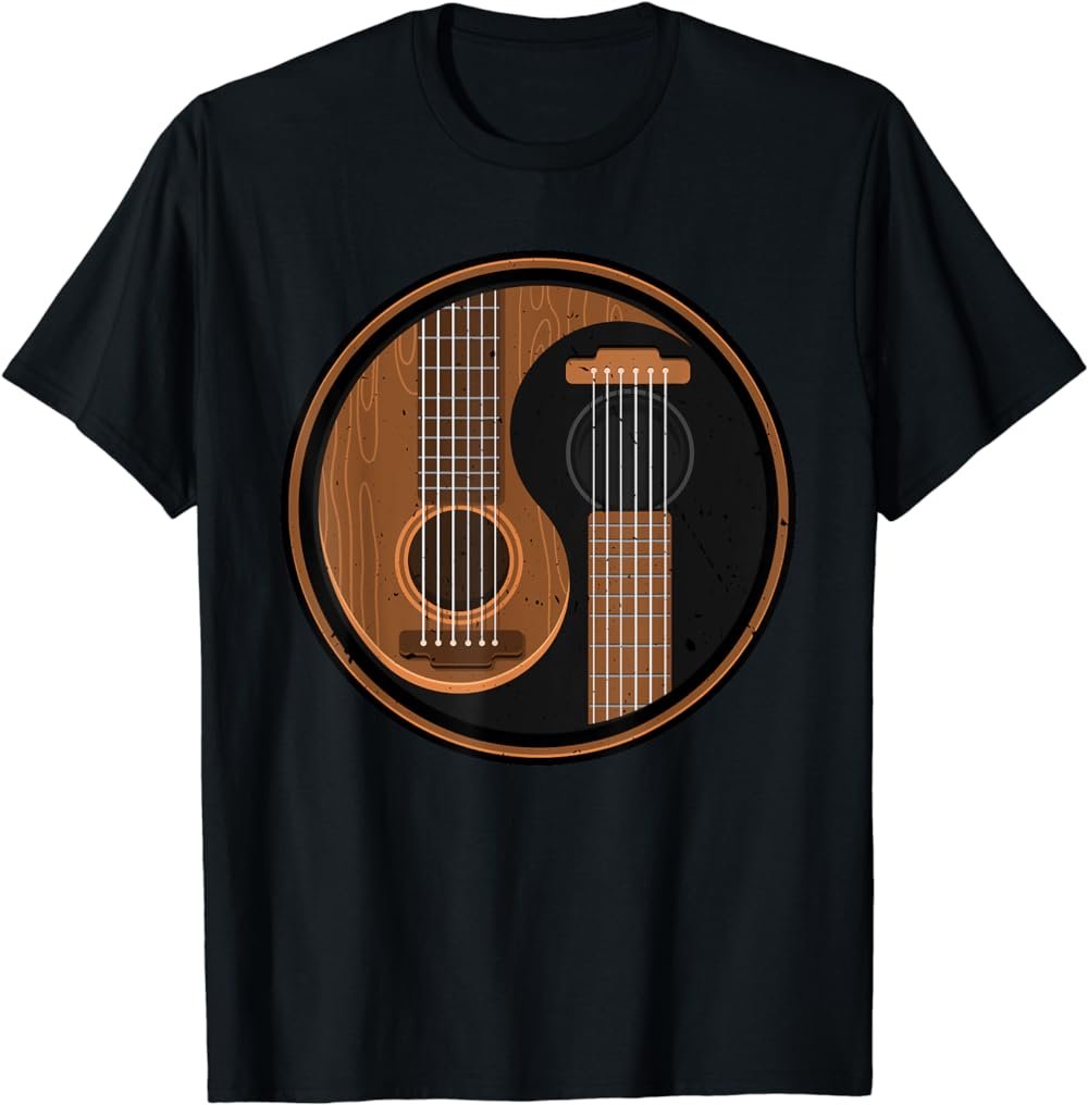 Yin Yang Guitar Player Guitarist Musician Funny Artist Gift T-Shirt
