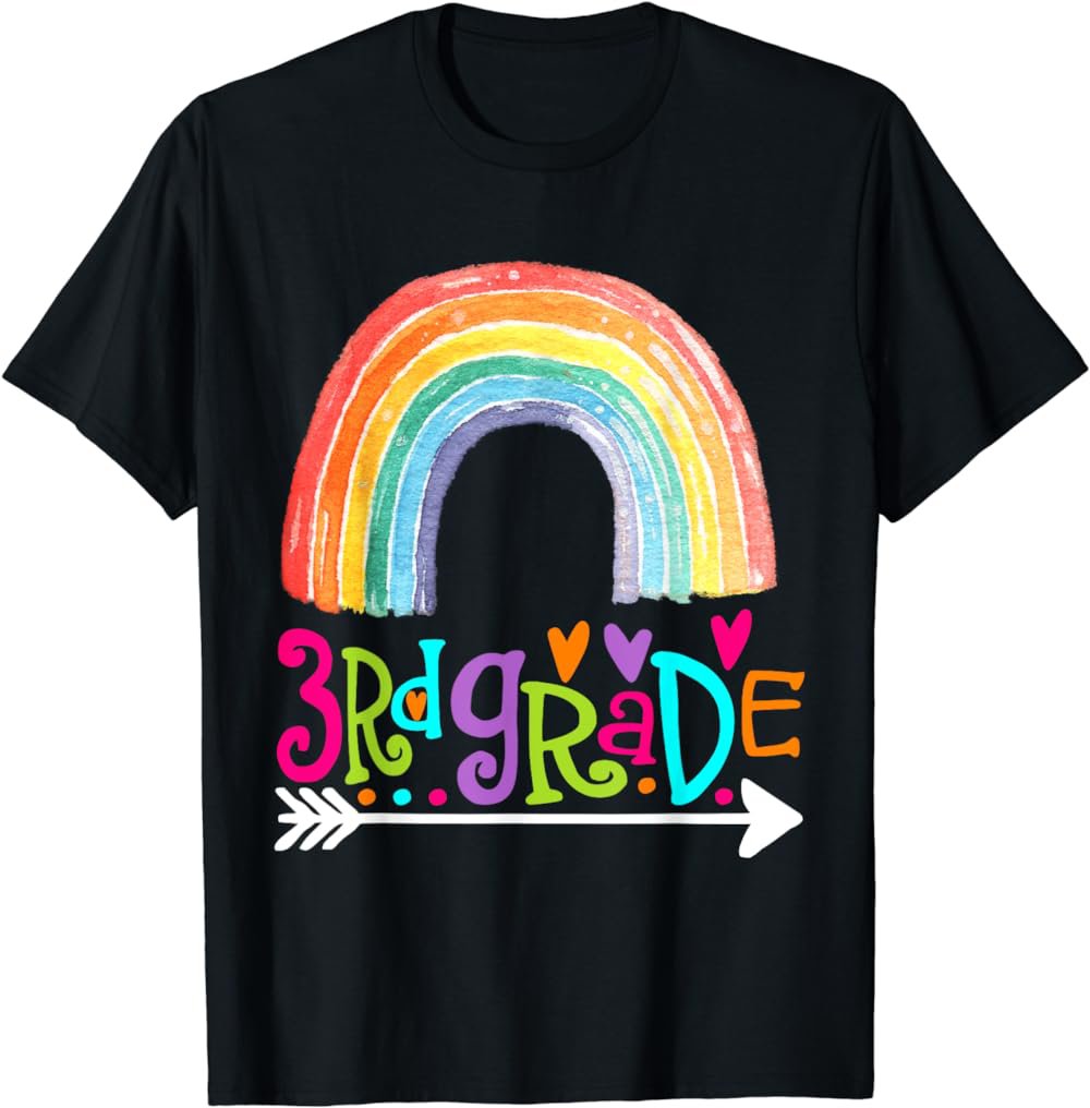 3rd Grade Teacher Funny Rainbow Lover Back To School Gifts T-Shirt