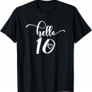 10th Birthday, For Girls, Hello 10, Ten, 10 Years Old, Cute T-Shirt