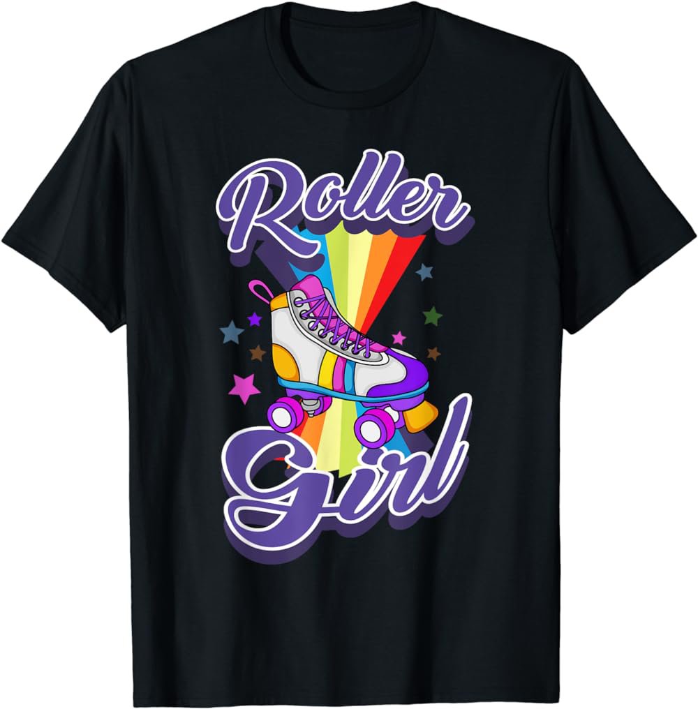 Roller Girl Funny Retro 70's Rolling Skates Women Kids T-Shirt