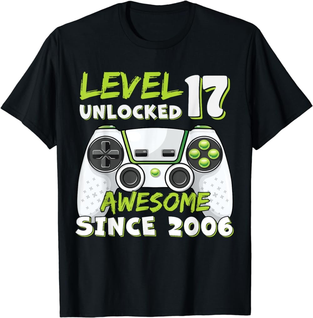 17yr BDay Son Men Funny Gamer 17th 17 Year Old Birthday T-Shirt