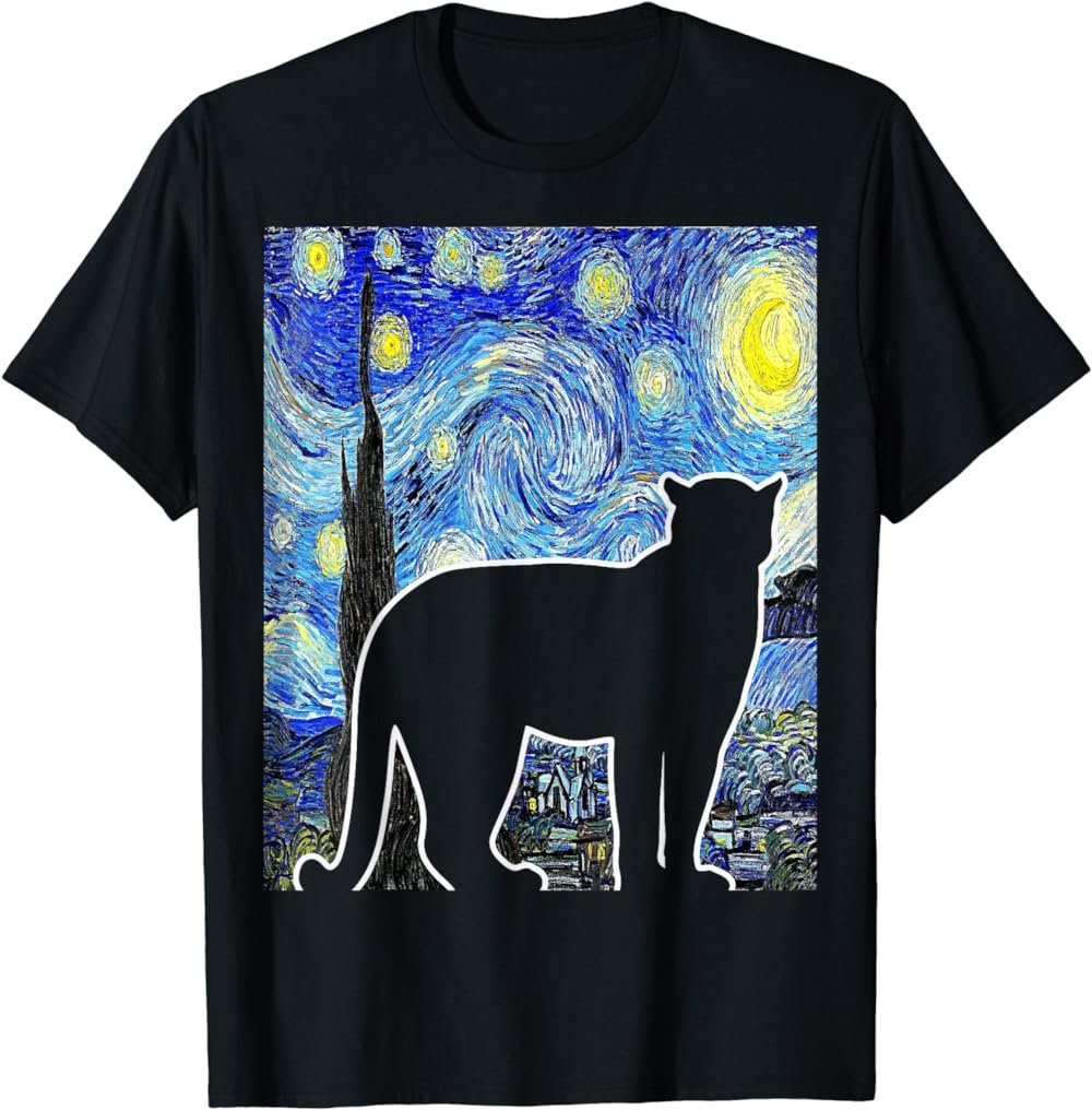 Panther Starry Night Van Gogh Funny Panther T-Shirt