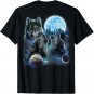 Three Wolf Howling and Moon T-Shirt