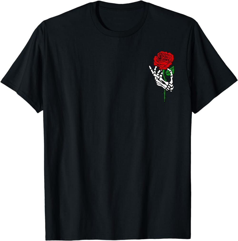 Skeleton Hand Holding Rose Shirt, Tattoo Shirt