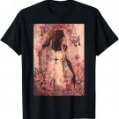 sad girl butterfly with cross soft grunge y2k T-Shirt