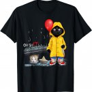 Oh Shit Cat Clown Cat Wear Raincoat T-Shirt