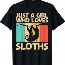 Funny Sloth Design For Girls Kids Lazy Sloth Animal Lovers T-Shirt