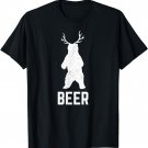 Funny Deer Antlers Bear Beer T-Shirt - Cool Craft Beer Shirt