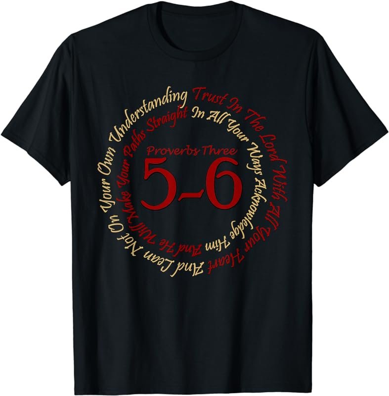 Christian Religious TShirt Proverbs 3:5-6 Trust In The Lord