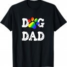 Gay Dog Lover T Shirt Dog Dad LGBT Rainbow Paw