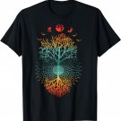 Phases of the Moon Retro 60's 70's Vibe Tree of Life Graphic T-Shirt