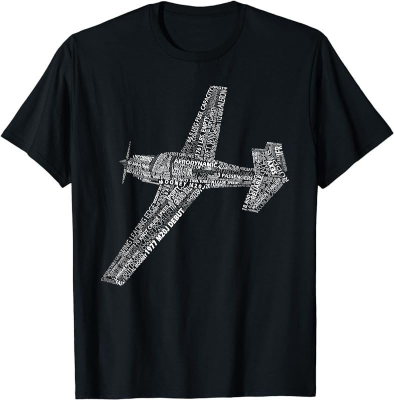 M20 Typography Airplane Aviation Pilot T-Shirt