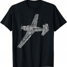 M20 Typography Airplane Aviation Pilot T-Shirt