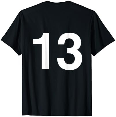 Number 13 Numbered Shirt Number on Back