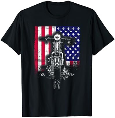Motorcycle Rider Bike Riding US Flag American Pride Biker T-Shirt