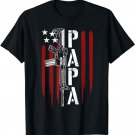 4th of July Papa Dad Daddy AR-15 Gun Patriotic Fathers Day T-Shirt