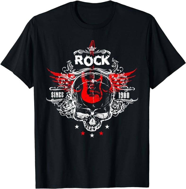 Faded 1980s Rock Roll design For Eighties Rockers Band gift T-Shirt