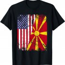MACEDONIAN ROOTS | Half American Flag MACEDONIA T-Shirt