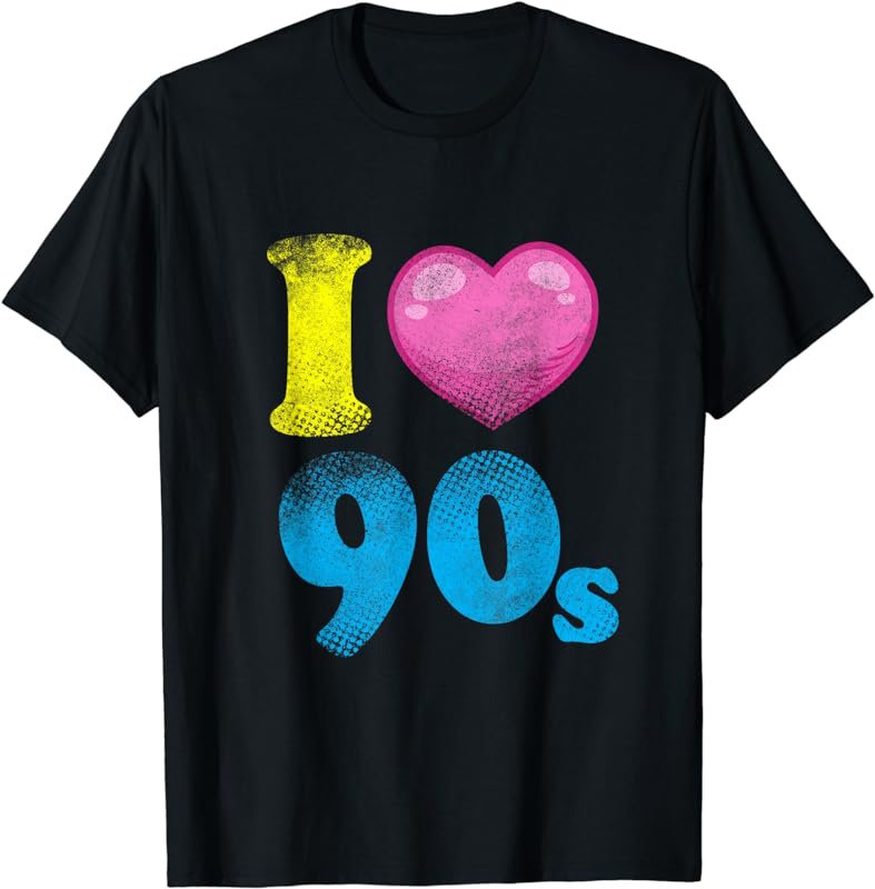 I Heart the 90s Love Nineties Hilarous Distressed Shirt Tee